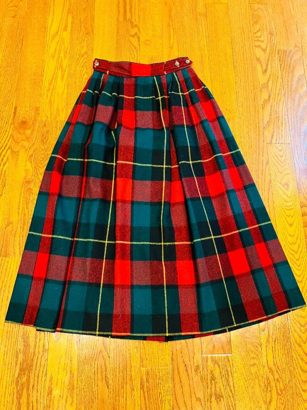 Vintage Polo Ralph Lauren Wool Maxi A-line Skirt Multi-Color Plaid 70s 80s - Picture 14 of 16